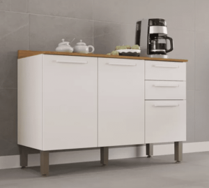 Balcão de Cozinha New Valencia 3 portas 2 Gavetas Branco Sallet