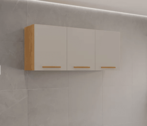 Armario Aereo Triplo Cozinha New Valencia 3 Portas Cinamomo Off White Salleto