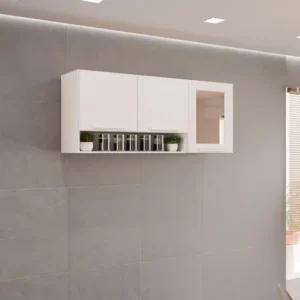 Armário Aereo 3 Portas Reflecta New Valencia Salleto - Branco