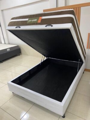 Cama Box Baú Casal Blindado preto + Colchão BioClassic Superlastic Casal - D28