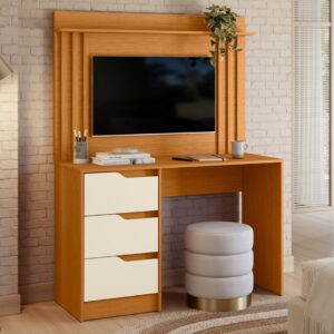 Escrivaninha com Painel Doble Cinamono/Off White - MÓVEIS ALBATROZ