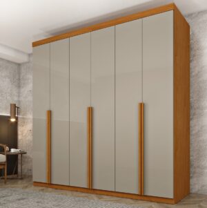 Guarda-Roupa 6 Portas Joinville 2,18 m Cinamono/Off White - TCIL