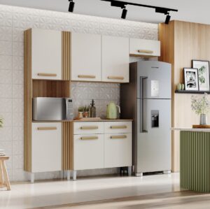 Cozinha Juma 2,10 m Atacama/Off White - ARAMÓVEIS