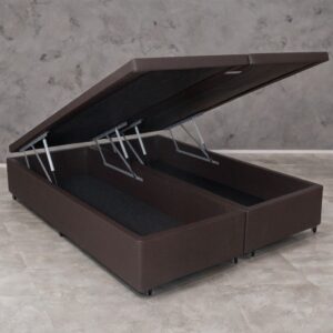Base Box Queen Baú Avalon Corino Marrom – AVALON COLCHÕES