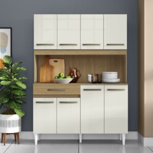 Kit Cozinha 8 Portas Cleo 1,21 M Atacama/Off White - ARAMÓVEIS