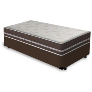 Colchão Solteiro Classic Superlastic Marrom + Base Box Simples Avalon Marrom – ANJOS + AVALON