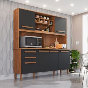 Kit Cozinha Luna 1,62 m Cinamono/Grafite - IMOP