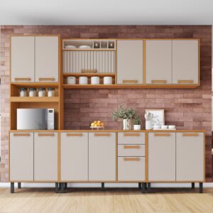 Cozinha Completa Nápoles Cinamono/Off White - ITATIAIA