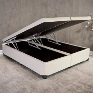 Base Box Queen Baú Avalon Corino Branco – AVALON COLCHÕES