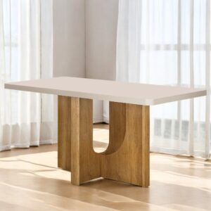 Mesa Dora 120 (Tampo 40 mm) Cinamono/Off White - VALDEMÓVEIS