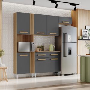 Cozinha Juma 2,10 m Atacama/Grafite – ARAMÓVEIS