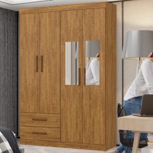 Guarda-Roupa 4 Portas Hércules 1,185 m Cinamono - CARIOCA MÓVEIS