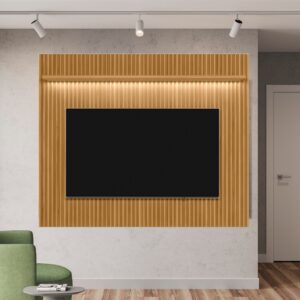 Painel até 75" Ouro Preto Nature/Off White - LINEA BRASIL