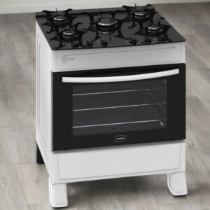 Fogão 5 Queimadores Smart Glass Branco – REALCE ELETRODOMÉSTICOS