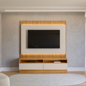 Painel até 70" + Rack  São Paulo Tauari/Off White Fosco - LINEA BRASIL