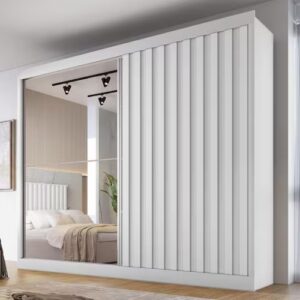 Guarda-Roupa 2 Portas Atlanta 2,06 m Branco Acetinado - MÓVEIS EUROPA