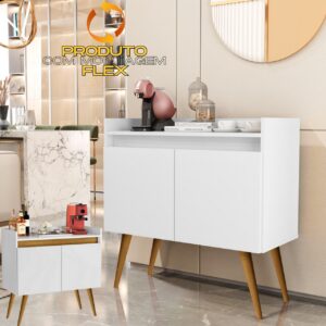 Buffet 2 Portas Gold Branco/Mel/Branco – MÓVEIS PRIMUS