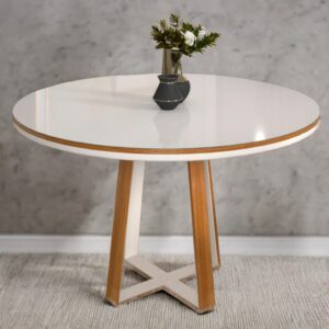 Mesa Redonda Atlanta 120 Cinamono/Off White - MINASPLAC