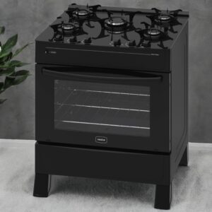 Fogão 5 Queimadores Smart Glass Preto – REALCE ELETRODOMÉSTICOS
