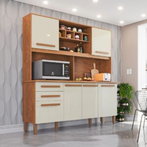 Kit Cozinha Luna 1,62 m Cinamono/Off White - IMOP