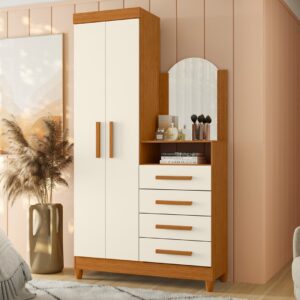 Guarda-Roupa/Cômoda Capri Cinamono/Off White - MÓVEIS ALBATROZ