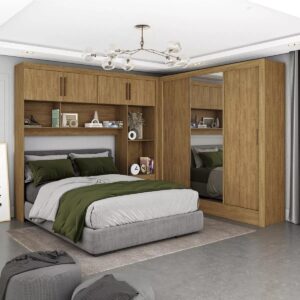 Modulado 4 Portas + Guarda-Roupa 3 Portas Dubai/Santiago Plus Cinamono – CARIOCA MÓVEIS