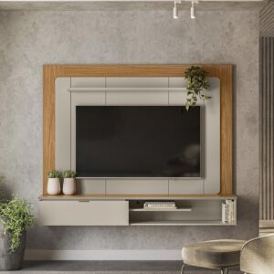 Painel Home até 65" Lugano Nature/Off White - LINEA BRASIL