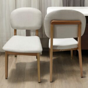 Kit 2 Cadeiras Gaya Mel/Linho Bege 01 - J SILVA MÓVEIS