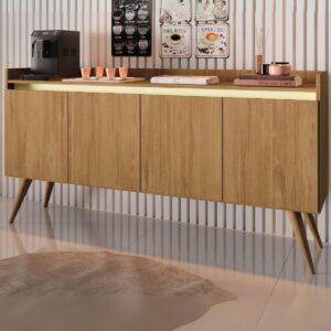 Buffet 4 Portas Gold Mel/Pérola - MÓVEIS PRIMUS