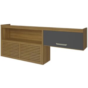 Armário Aéreo 2 Portas com Nicho Princesa Freijó/Grafite - NESHER