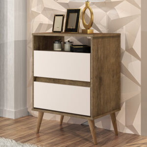 Mesa de Cabeceira Lotus 2G1N Jequitiba.Off White