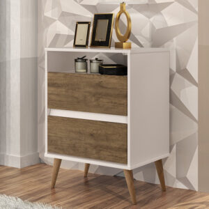 Mesa de Cabeceira Lotus 2G1N Off White Jequitiba