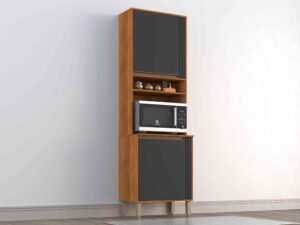 Torre Quente Cozinha Perola 66 2P2N Cinamomo/Preto - Salleto