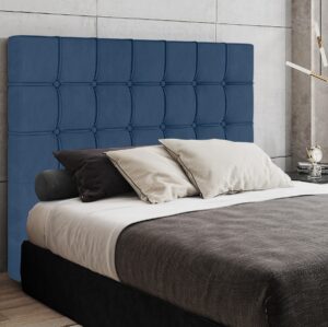 Cabeceira Casal Paris Suede Azul – MC DESIGN