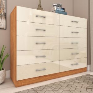 Cômoda 10 Gavetas Caribe Cinamono/Off White – FELLICCI