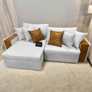 Sofá Cama Retrátil Maiori 2,32 m Linho Gelo 07 - INNOVE ESTOFADOS