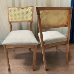 Kit 2 Cadeiras Monalisa Mel/Linho Bege – AVALON DECOR