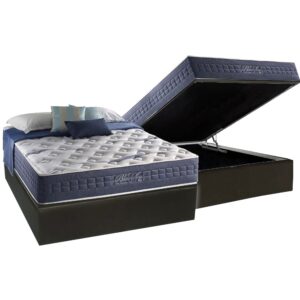 Colchão Casal Blue Sea D28 + Base Box Baú Corino Preto – ANJOS COLCHÕES + ALTO NÍVEL CAMAS E COLCHÕES