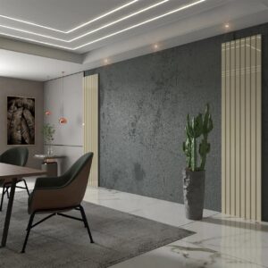 Kit 2 Placas Painel Ripado(Extensão)Nobre 49,6 + 49,6 cm Off White - GELIUS