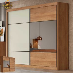 Guarda-Roupa 2 Portas Brusque 2,412 M Cumaru/Fendi/Cumaru - NOVO HORIZONTE