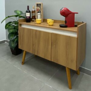 Buffet 3 Portas Gold Mel/Pérola - MÓVEIS PRIMUS