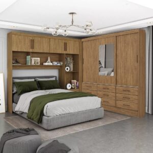 Modulado 4 Portas + Guarda-Roupa 3 Portas Sevilha Cinamono – CARIOCA MÓVEIS