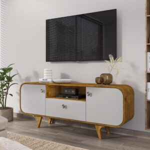 Rack até 75" Noronha Naturale/Off White - BECHARA