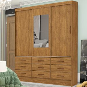 Guarda-Roupa 3 Portas Sevilha 1,62 m Cinamono - CARIOCA MÓVEIS