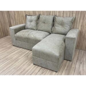 Estofado Lucas 2Lgs com Chaise Suede Bege